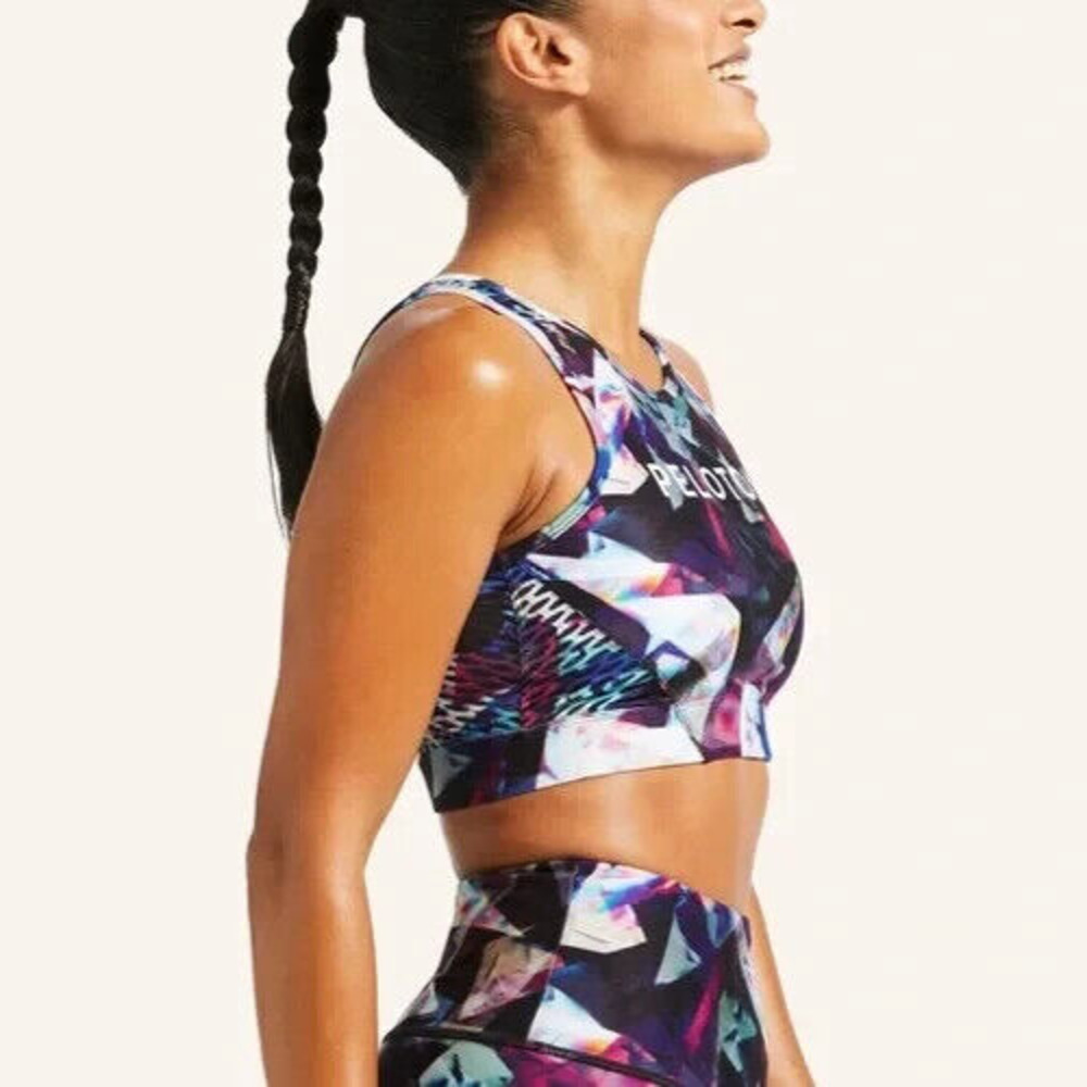 NWT Peloton Jewels in Space High Neck Bra Size Small Vented Mesh Keyhole Back - Picture 5 of 8